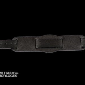 Black 1950s Pattern 20mm Leather Militair Horloge Strap