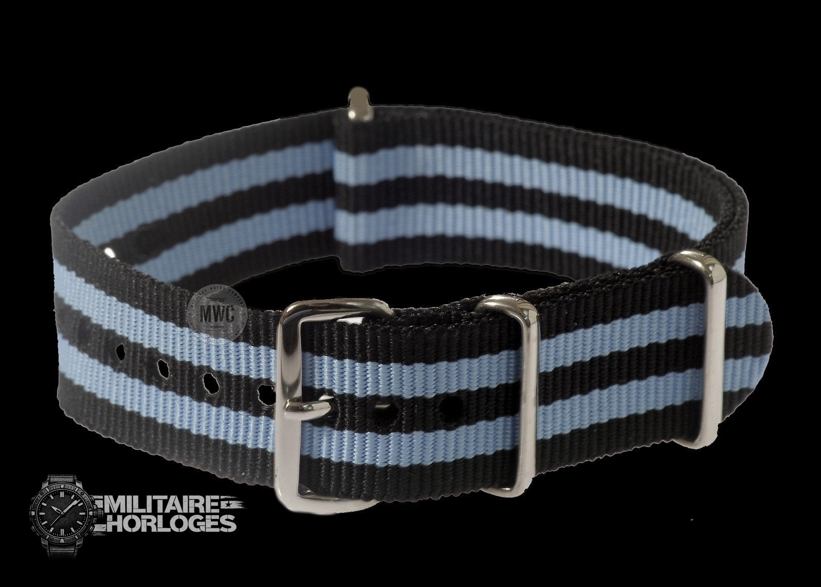 18mm “Blue and Black” NATO Militair Horloge Strap